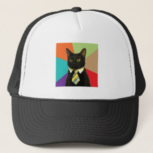 Gorra De Camionero Animal Meme del consejo del gato del negocio