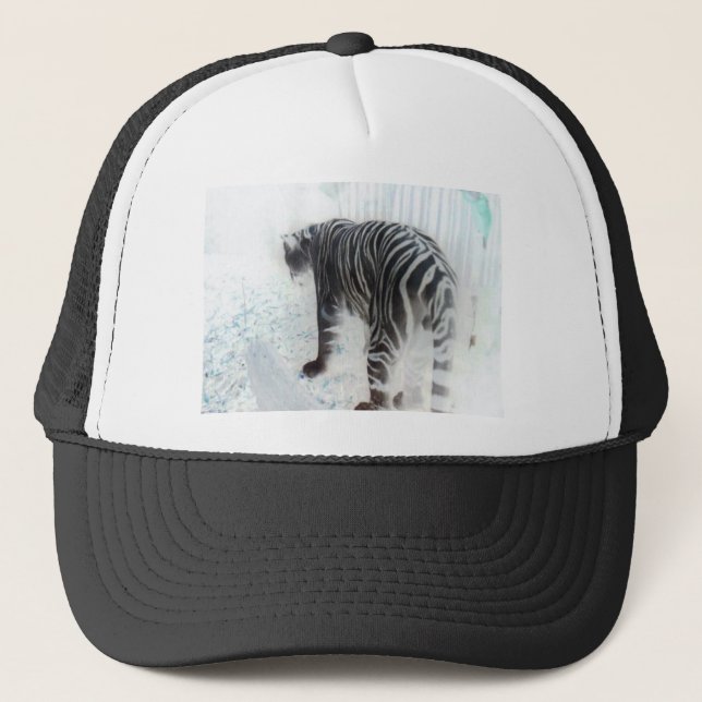 Gorra De Camionero Animal salvaje del Tigre Blanco (Anverso)