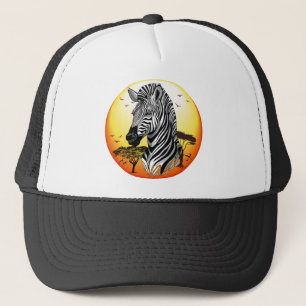 Gorra De Camionero Animal silvestre de la sabana africana cebra