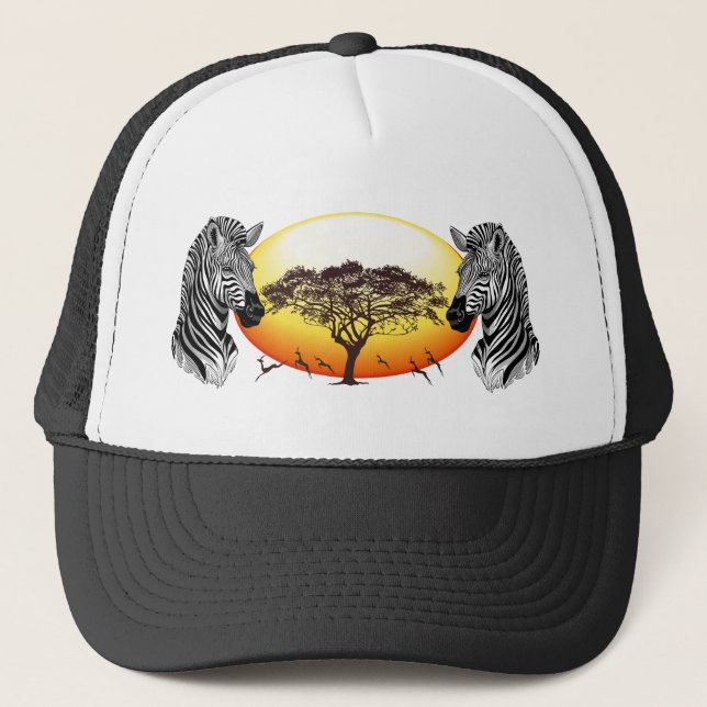 Gorra De Camionero Animal silvestre de la sabana africana cebra (Anverso)