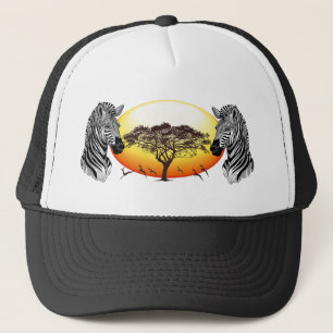 Gorra De Camionero Animal silvestre de la sabana africana cebra