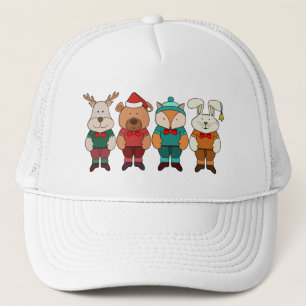 Gorra De Camionero Animales adorables listos para el invierno