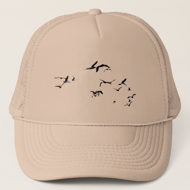 Gorra De Camionero Animales de la fauna de los pájaros del pelícano (Anverso)