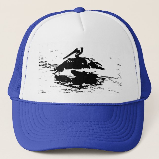 Gorra De Camionero Animales de la fauna de los pájaros del pelícano (Anverso)