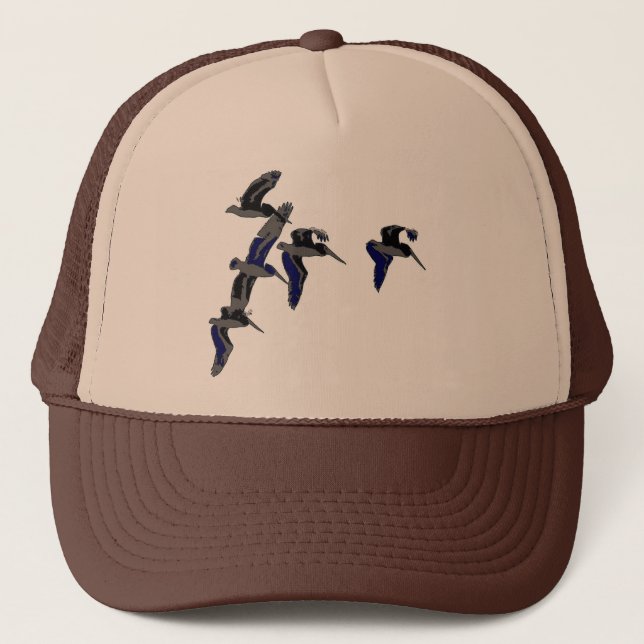 Gorra De Camionero Animales de la fauna de los pájaros del pelícano (Anverso)