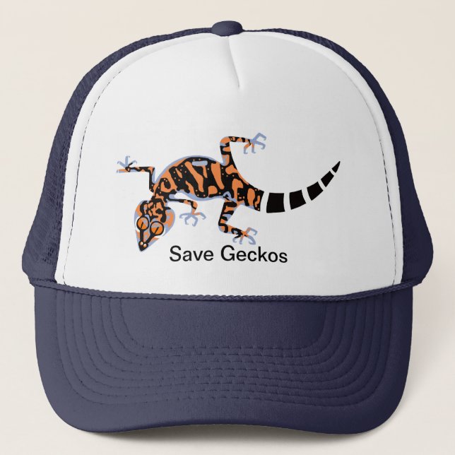 Gorra De Camionero Animales en peligro de extinción - Guay Save GECKO (Anverso)