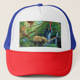 Gorra De Camionero Animales que viven juntos tiran almohada