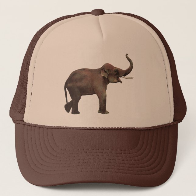 Gorra De Camionero Animales salvajes de época, elefantes asiáticos de (Anverso)