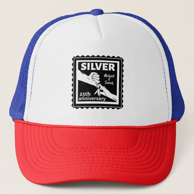 Gorra De Camionero aniversario boda 25 años de plata (Anverso)