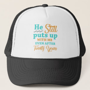 Gorra De Camionero Aniversario de bodas número 20 humor para mujeres