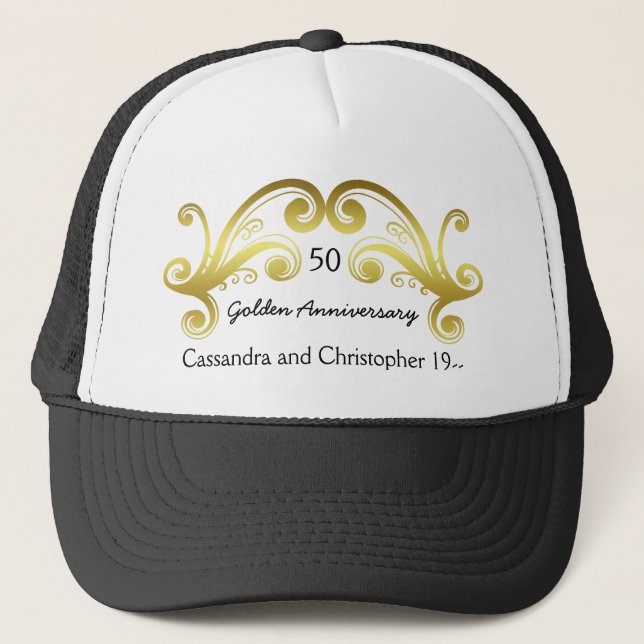 Gorra De Camionero Aniversario del boda de Oro (Anverso)