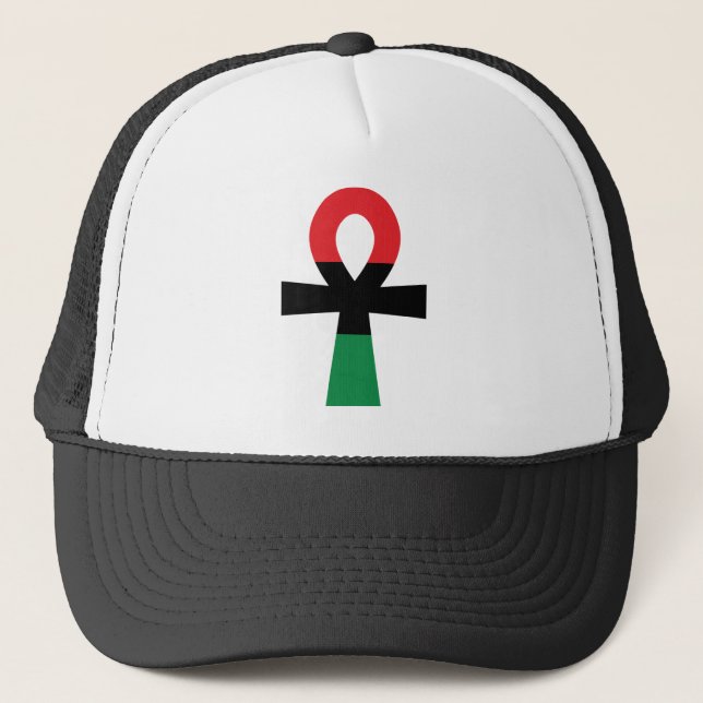 Gorra De Camionero Ankh rojo, negro y verde (Anverso)