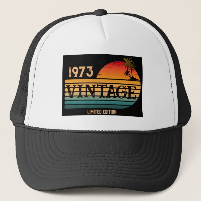 Gorra De Camionero Año de nacimiento de personalizado añeja 1973 (Anverso)