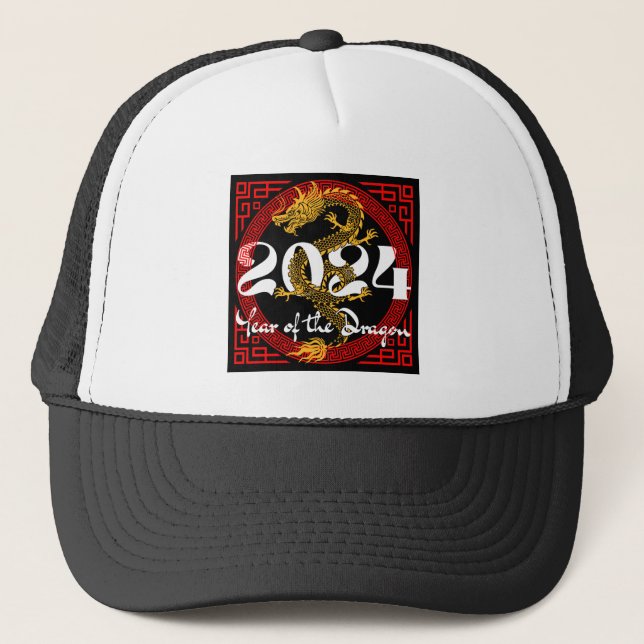 Gorra De Camionero Año del Dragón 2024 zodiaco chino (Anverso)