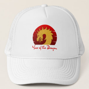 GORRA DE CAMIONERO AÑO DEL DRAGÓN ORO ROJO