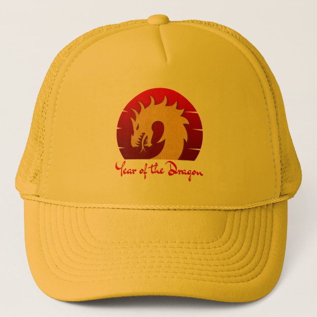 GORRA DE CAMIONERO AÑO DEL DRAGÓN ORO ROJO (Anverso)