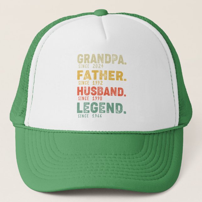 Gorra De Camionero Año personalizado Abuelo Padre Hermano Leyenda (Anverso)