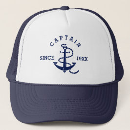 Gorra De Camionero Año Personalizado del capitán del equipo náutico a