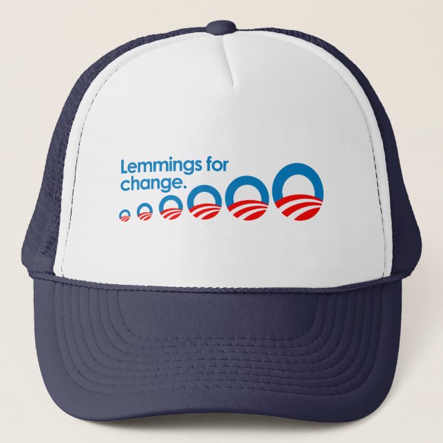 Gorra De Camionero Anti-Obama - Lemmings for change (Anverso)