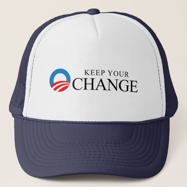 Gorra De Camionero Anti-Obama - Mantén tu cambio negro (Anverso)