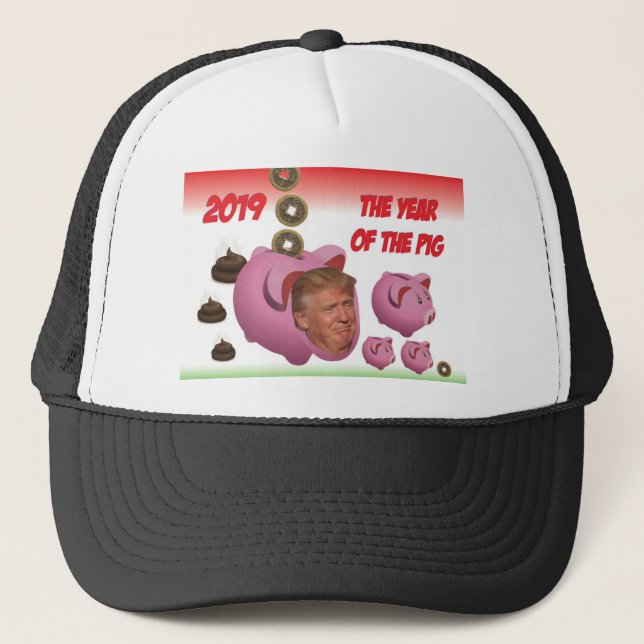 Gorra De Camionero Anti Trump, - El año del cerdo - 2019, (Anverso)