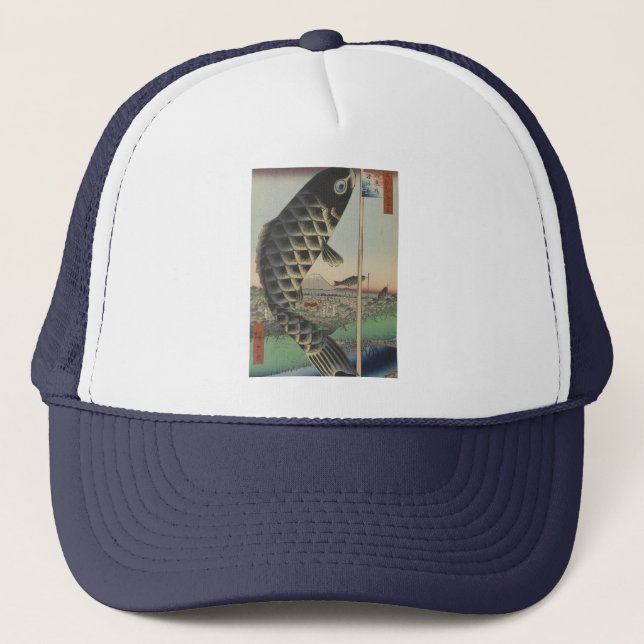 Gorra De Camionero Antígono del Festival de Pescado de Koi (Anverso)