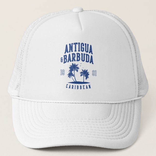 Gorra De Camionero Antigua & Barbuda Caribbean Palm Tree (Anverso)