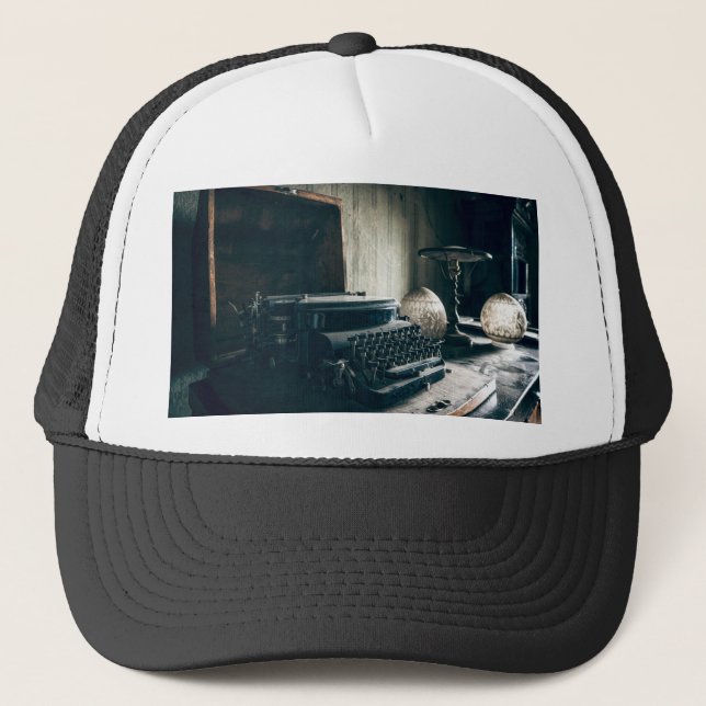 Gorra De Camionero Antigua máquina de escribir (Anverso)