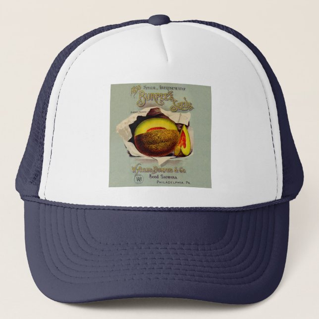 Gorra De Camionero Antigüedad del arte de la publicidad de las semill (Anverso)