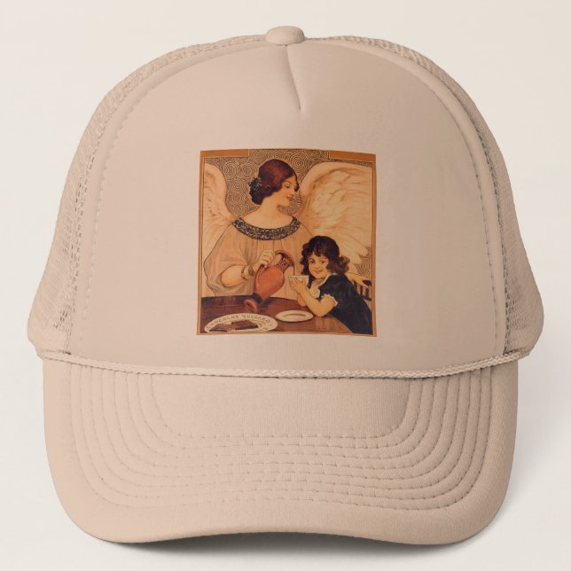 Gorra De Camionero Antigüedad francesa de Chocolate Angel (Anverso)