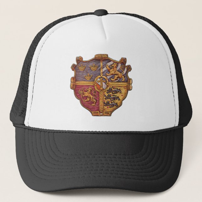 Gorra De Camionero Antiguo Escudo de Armas de Suecia (Anverso)