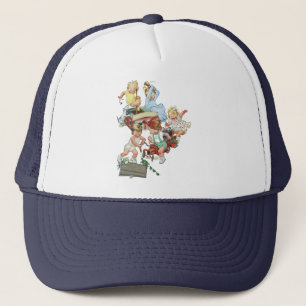 Gorra De Camionero Antiguo Jugando con Camiones de Bomberos