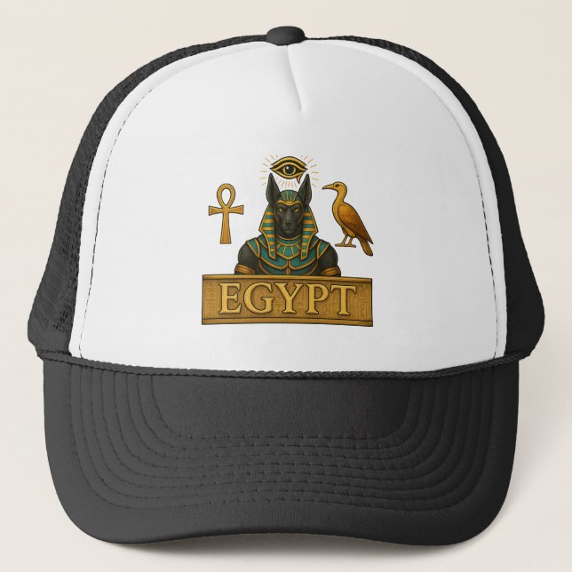 Gorra De Camionero Anubis & Thoth | Egyptian Symbols -  (Anverso)