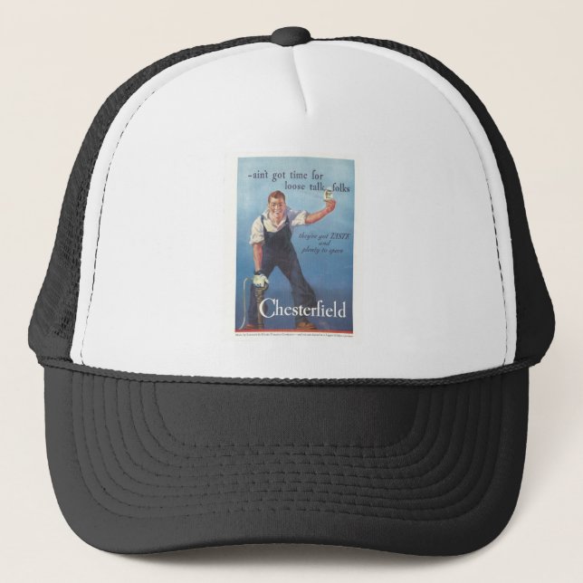 Gorra De Camionero Anuncio de cigarrillos de Chesterfield de época (Anverso)