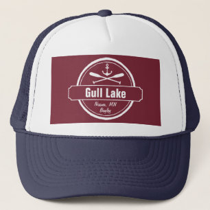 Gorra De Camionero Anuncio de Gull Lake Minnesota, pueblo de paddles 