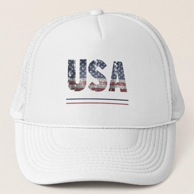Gorra De Camionero *~* AP16 Bandera de los Estados Unidos Patriótica  (Anverso)
