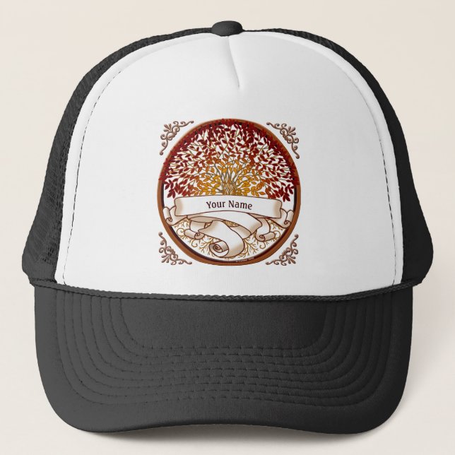 Gorra De Camionero Apellido del árbol familiar de Crimson (Anverso)