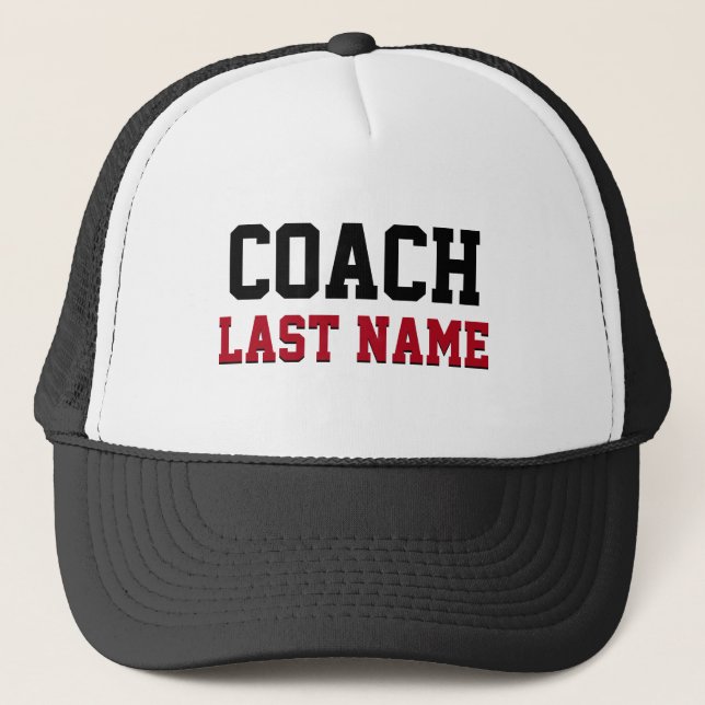 Gorra De Camionero Apellido personalizado del entrenador (Anverso)