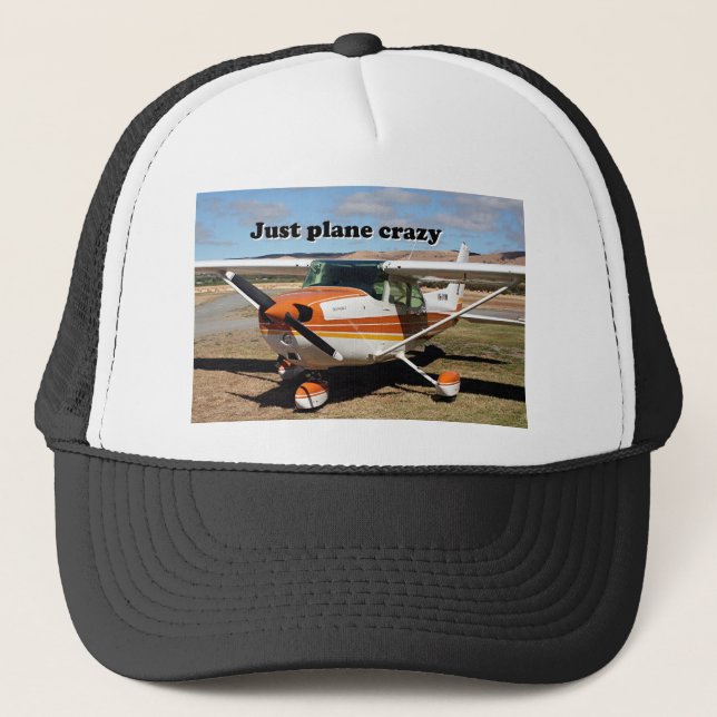 Gorra De Camionero Apenas loco plano: Aviones de Cessna Skyhawk (Anverso)