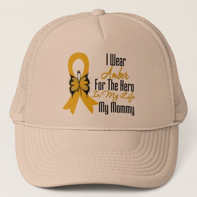 Gorra De Camionero Apéndice Cinta de Cáncer Hero Mi Mami (Anverso)