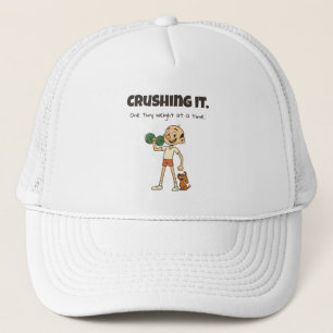 Gorra De Camionero Aplastándolo - Funny Personalizado Gym Trucker Hat