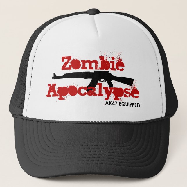 Gorra De Camionero Apocalipsis AK47 del zombi equipado (Anverso)