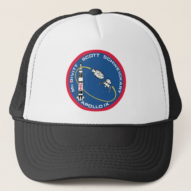 Gorra De Camionero Apolo 9: McDivitt, Scott y Schweickart (Anverso)