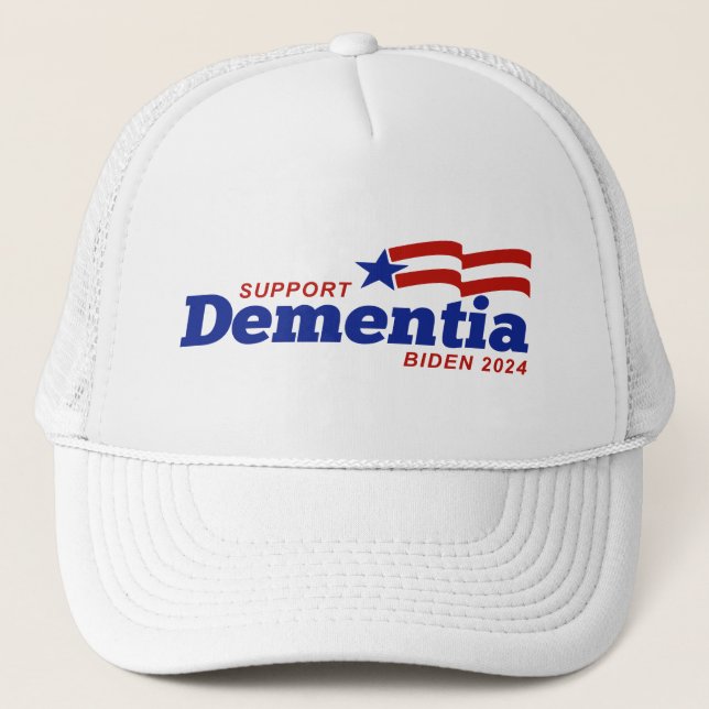 Gorra De Camionero Apoya a Dementia Biden 2024 (Anverso)