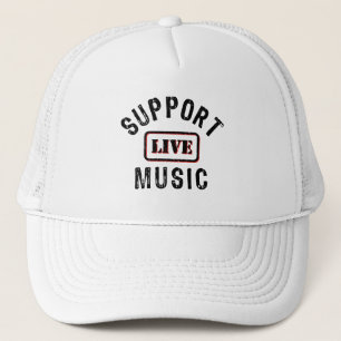 Gorra De Camionero Apoya la música en vivo, banda en vivo, concierto 