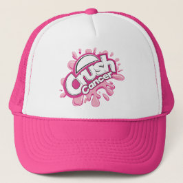Gorra De Camionero Apoyo al cáncer de aplastamiento