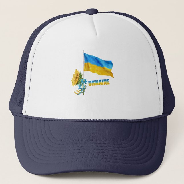Gorra De Camionero Apoyo el lema de Ucrania Bandera de apoyo a Ucrani (Anverso)