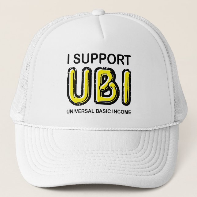 Gorra De Camionero Apoyo el UBI Universal Basic Income Neonlight (Anverso)