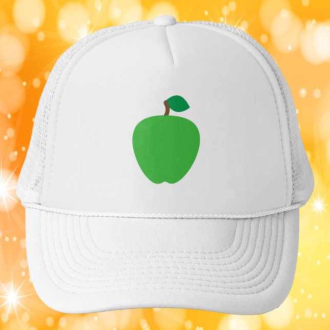 Gorra De Camionero Apple Fruit Green (A hat with a graphic of a green apple)