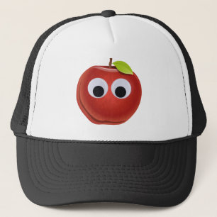 Gorra De Camionero Apple, fruta roja con ojos de google - Personaliza